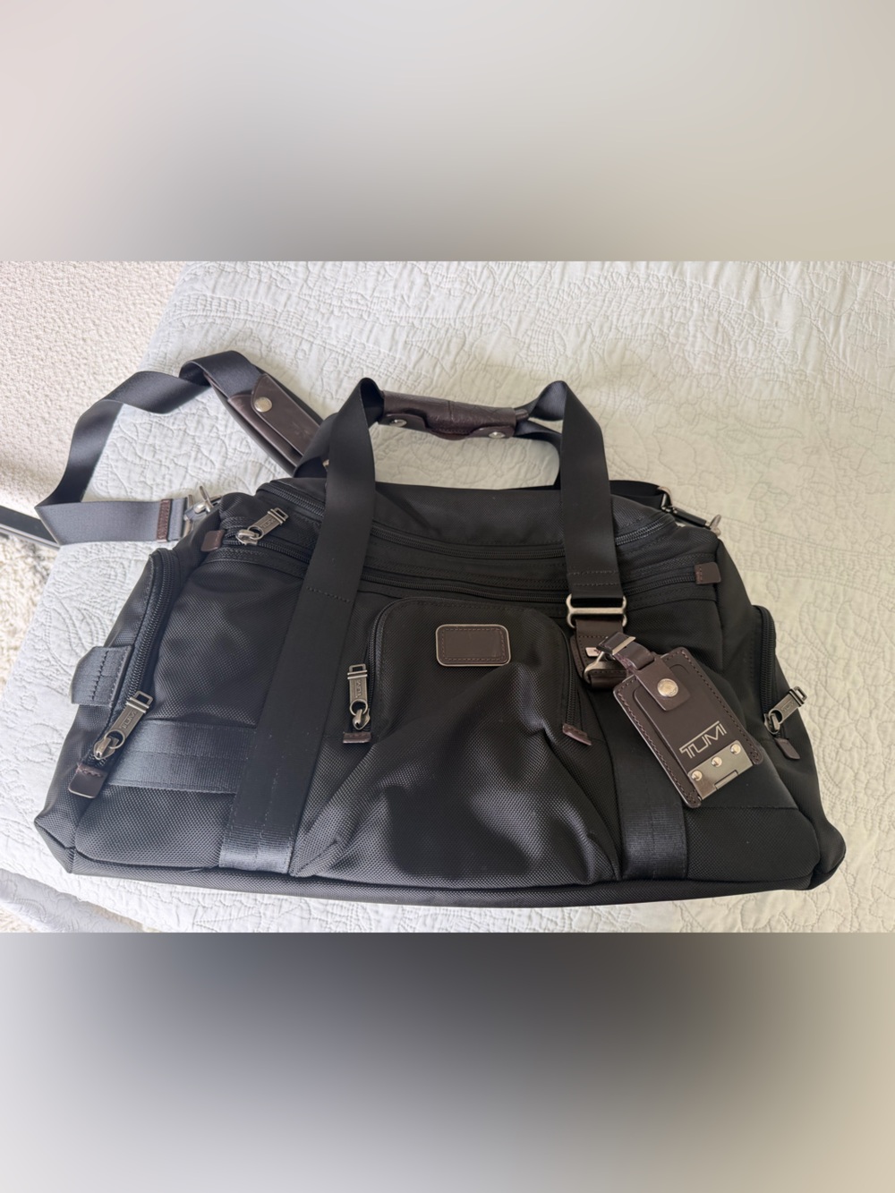 Tumi Black and Brown Men's Convertible Duffel - Picture 2 of 5
